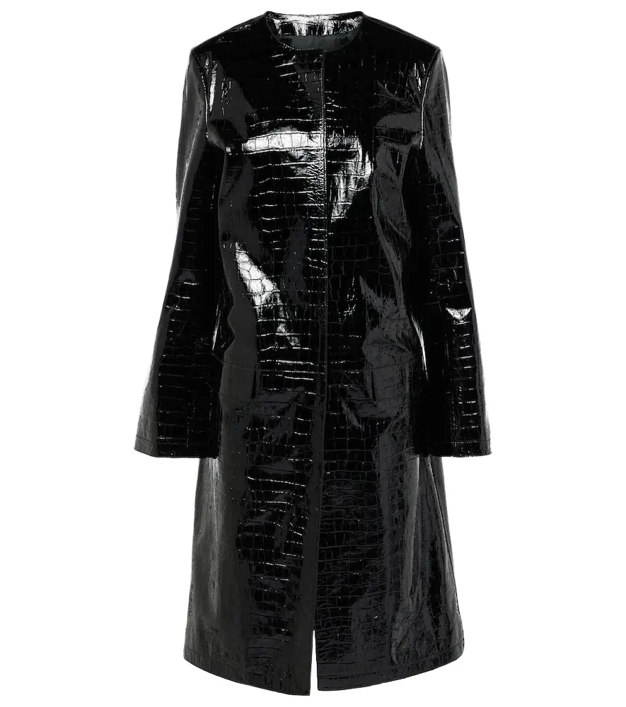 TOTEME Croc-effect embossed leather coat