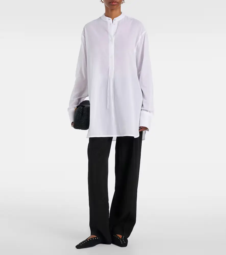TOTEME Oversized cotton voile shirt | Thumbnail 4
