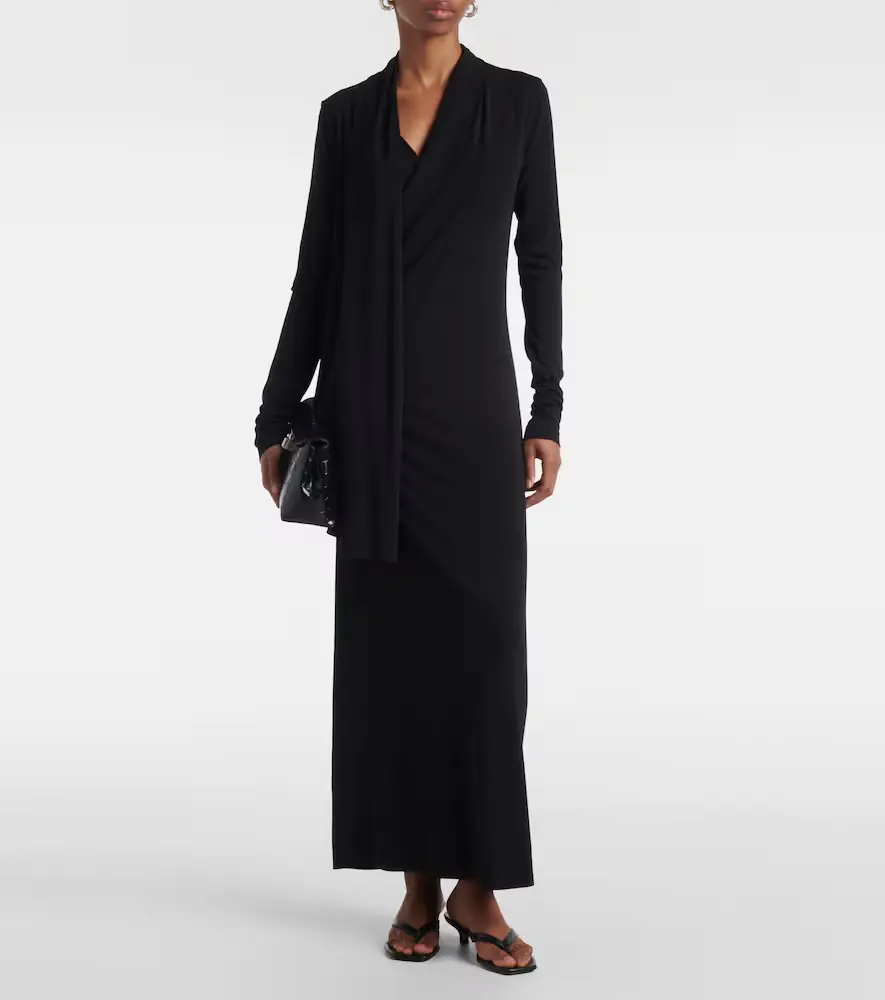 TOTEME Scarf-detail jersey maxi dress | Thumbnail 4 TOTEME Scarf-detail jersey maxi dress | Thumbnail 4