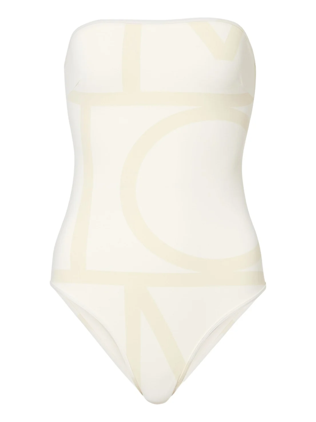 TOTEME Monogram strapless jersey swimsuit