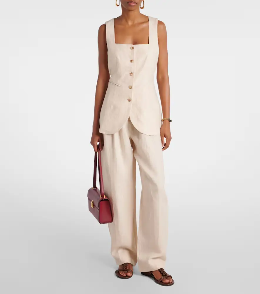 Posse Lucille pinstripe linen vest | Thumbnail 2