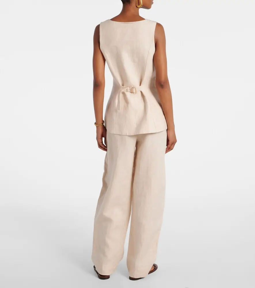 Posse Lucille pinstripe linen vest | Thumbnail 3
