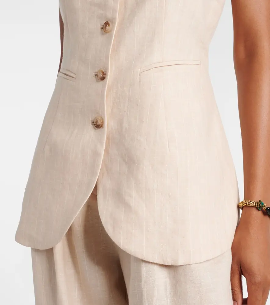 Posse Lucille pinstripe linen vest | Thumbnail 4