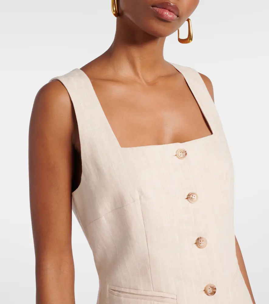 Posse Lucille pinstripe linen vest | Thumbnail 5