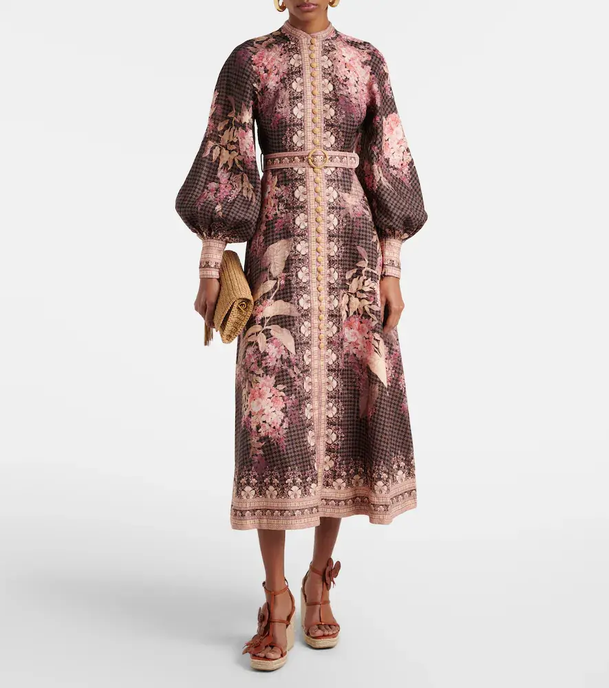 Zimmermann Illuminate floral linen midi dress | Thumbnail 4