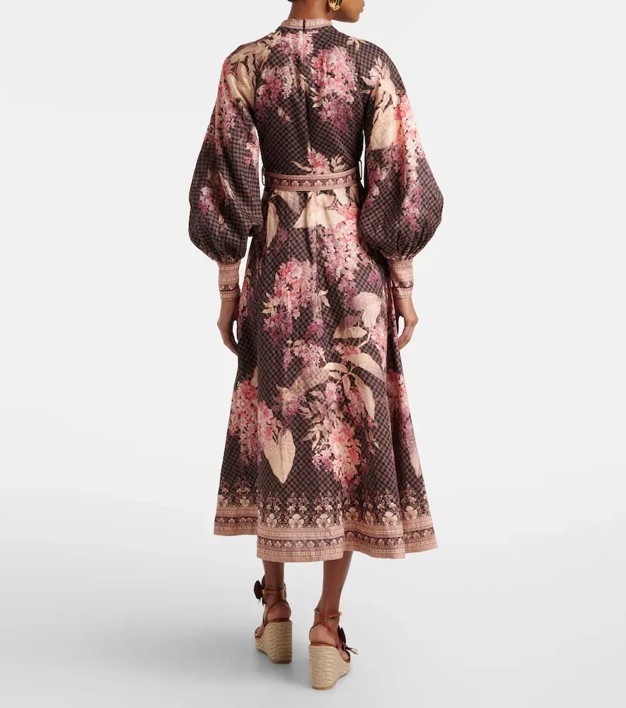 Zimmermann Illuminate floral linen midi dress | Thumbnail 6
