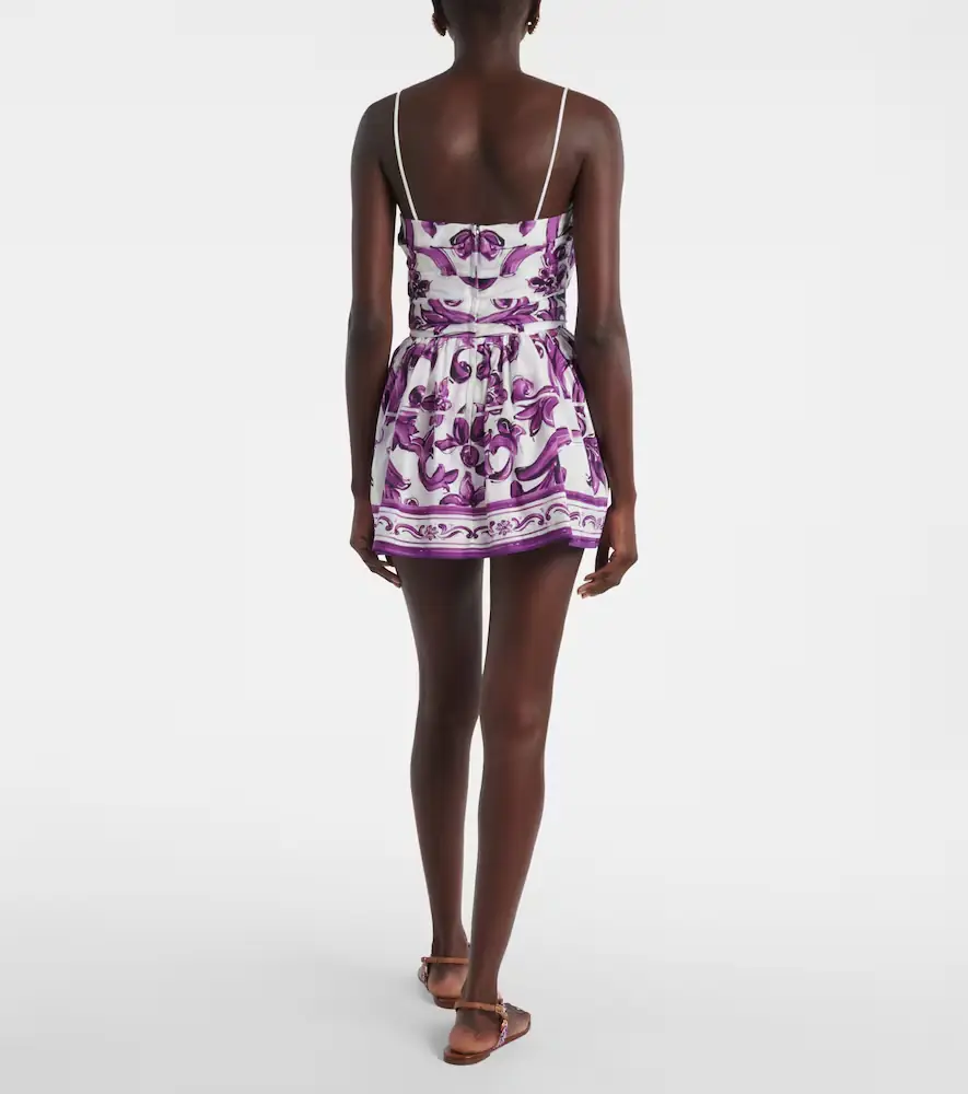 Dolce & Gabbana Majolica cotton poplin bustier dress | Thumbnail 4
