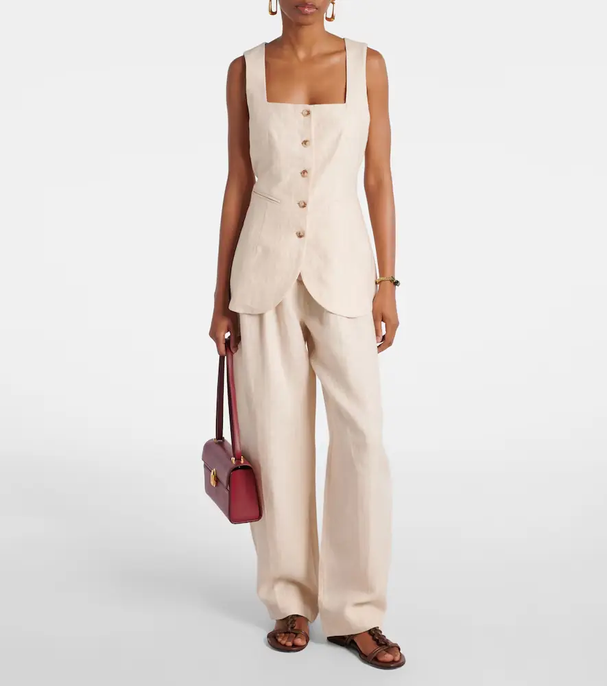 Posse Lucille pinstripe linen barrel-leg pants | Thumbnail 5 Posse Lucille pinstripe linen barrel-leg pants | Thumbnail 5