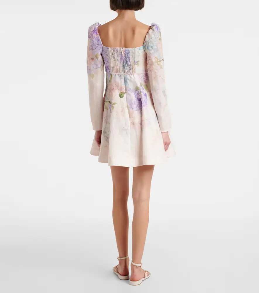 Zimmermann Dawning floral puff-sleeve linen minidress | Thumbnail 2 Zimmermann Dawning floral puff-sleeve linen minidress | Thumbnail 2