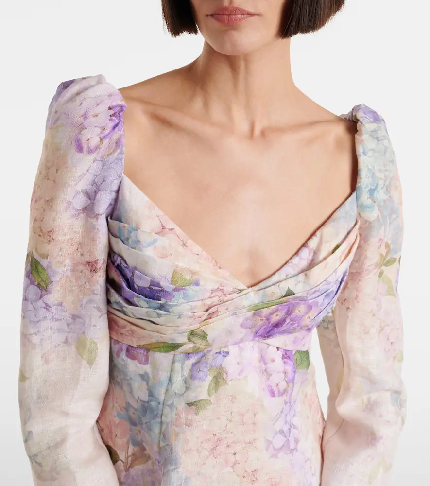 Zimmermann Dawning floral puff-sleeve linen minidress | Thumbnail 3 Zimmermann Dawning floral puff-sleeve linen minidress | Thumbnail 3