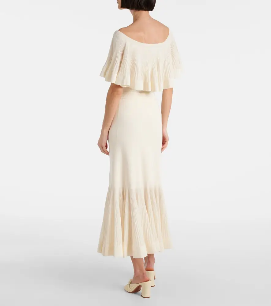 Zimmermann Illuminate pleated ribbed-knit midi skirt | Thumbnail 5 Zimmermann Illuminate pleated ribbed-knit midi skirt | Thumbnail 5