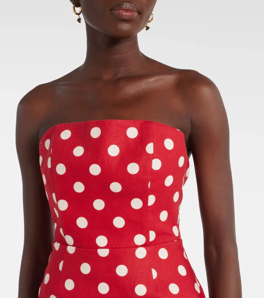 Posse Romeo polka-dot linen maxi dress | Thumbnail 3