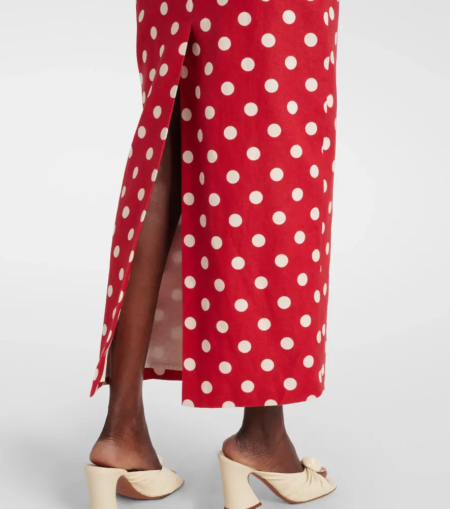 Posse Romeo polka-dot linen maxi dress | Thumbnail 4
