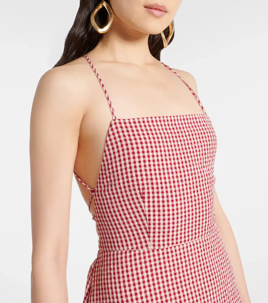 Posse Lori gingham cotton maxi dress | Thumbnail 3