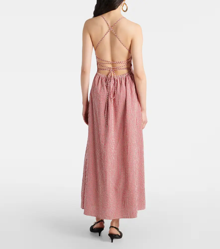 Posse Lori gingham cotton maxi dress | Thumbnail 4