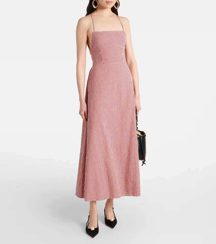 Posse Lori gingham cotton maxi dress | Thumbnail 5