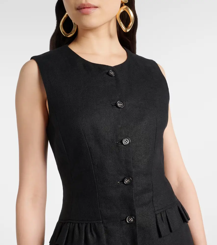 Posse Matilda ruffled linen vest | Thumbnail 2