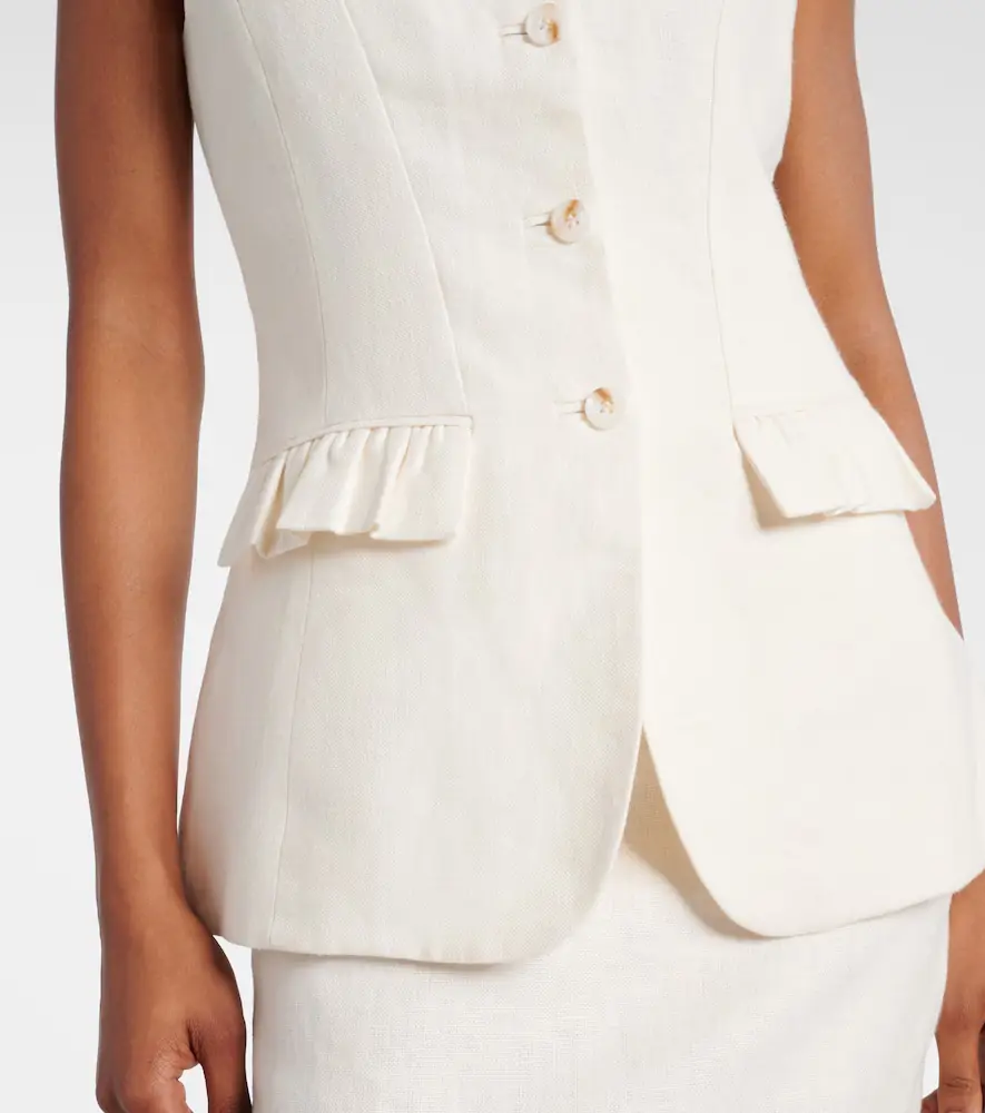 Posse Matilda ruffled linen vest | Thumbnail 2 Posse Matilda ruffled linen vest | Thumbnail 2