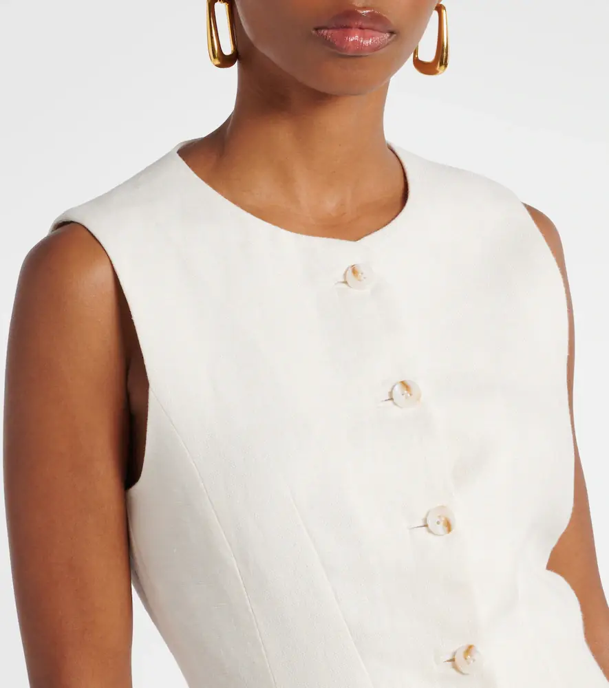 Posse Matilda ruffled linen vest | Thumbnail 3 Posse Matilda ruffled linen vest | Thumbnail 3