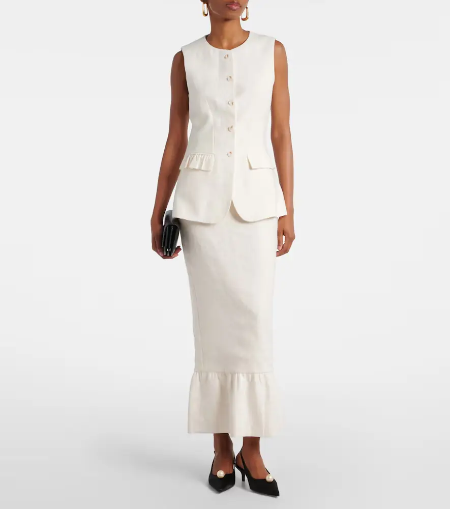 Posse Matilda ruffled linen vest | Thumbnail 5 Posse Matilda ruffled linen vest | Thumbnail 5