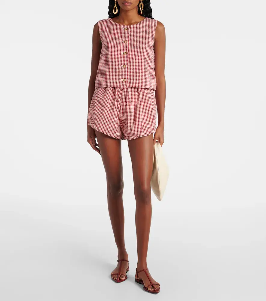 Posse Aurelia gingham cotton shorts | Thumbnail 3