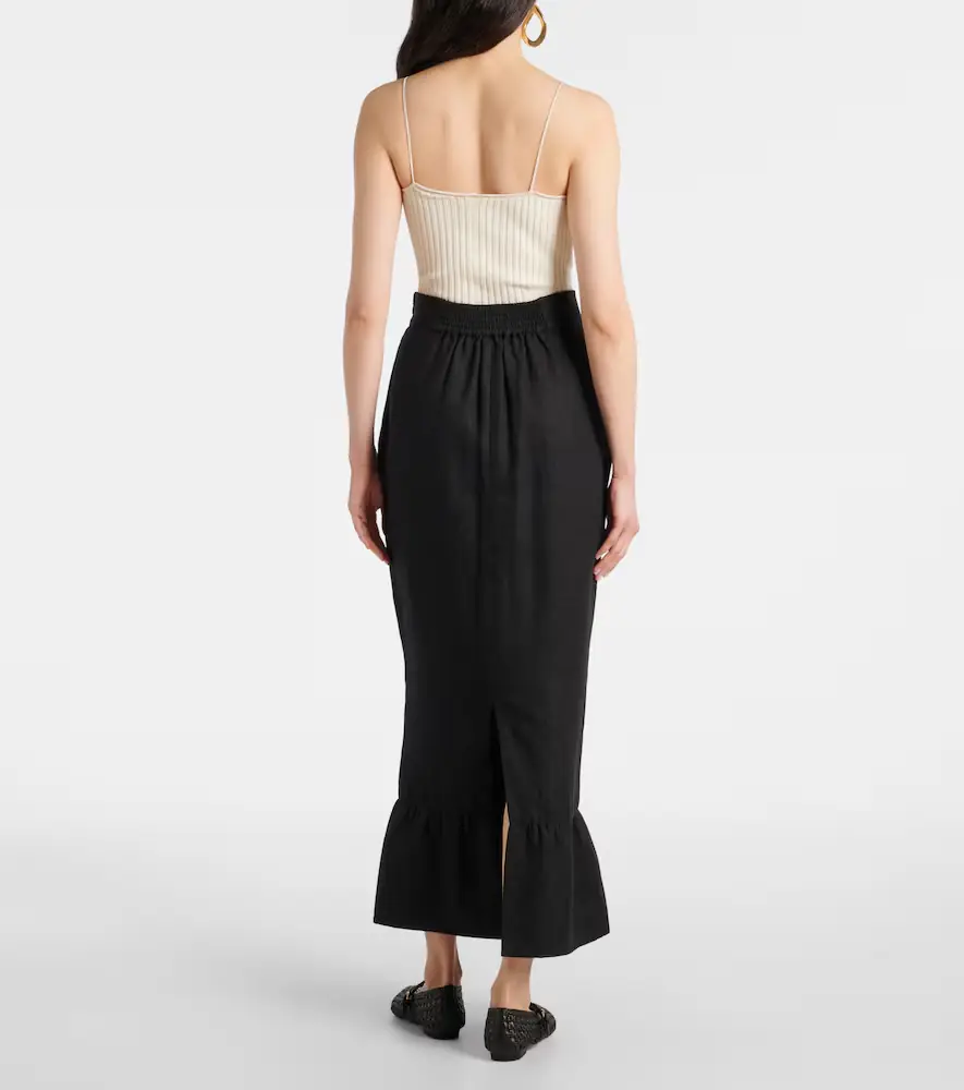 Posse Matilda tiered linen pencil skirt | Thumbnail 2