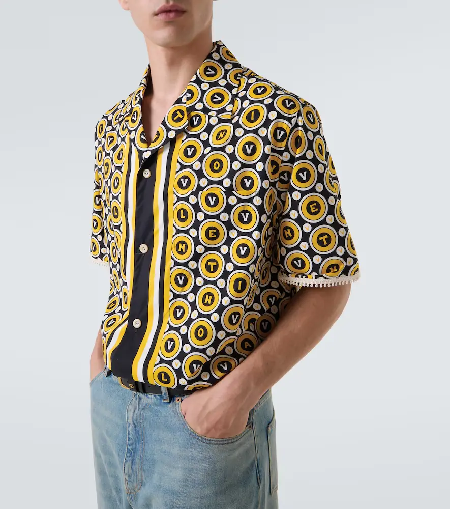 Valentino Garavani Bulles Royales cotton poplin bowling shirt | Thumbnail 4
