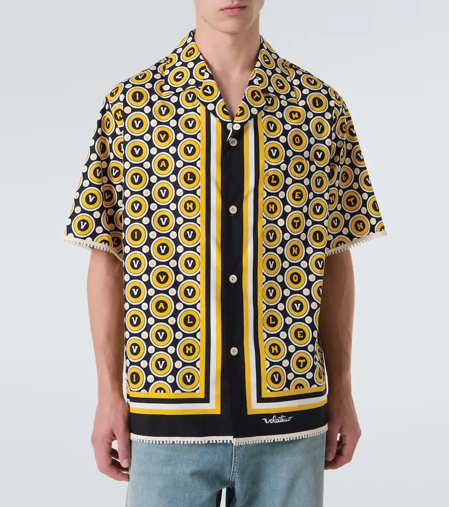 Valentino Garavani Bulles Royales cotton poplin bowling shirt | Thumbnail 5
