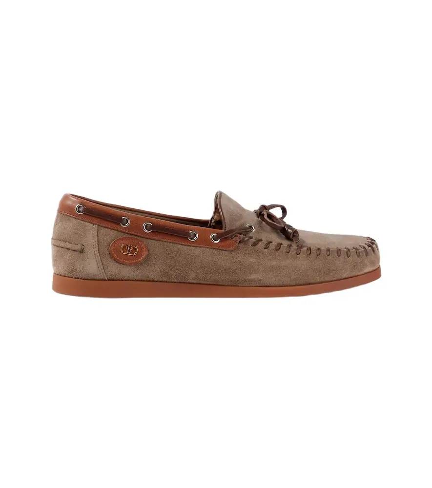 Valentino Garavani Palm Avenue suede boat shoes | Image 1 Valentino Garavani Palm Avenue suede boat shoes | Image 1