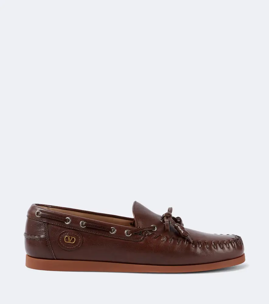 Valentino Garavani Palm Avenue leather boat shoes | Thumbnail 3 Valentino Garavani Palm Avenue leather boat shoes | Thumbnail 3