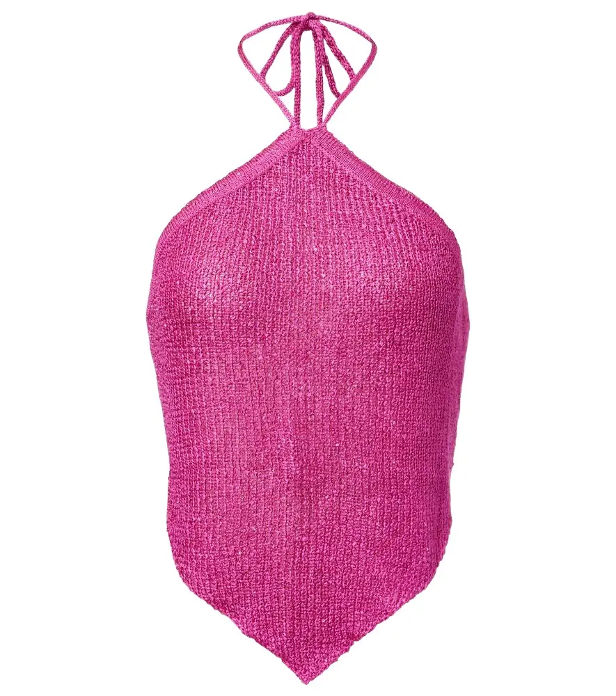 Bananhot Liz knitted sequined halterneck top