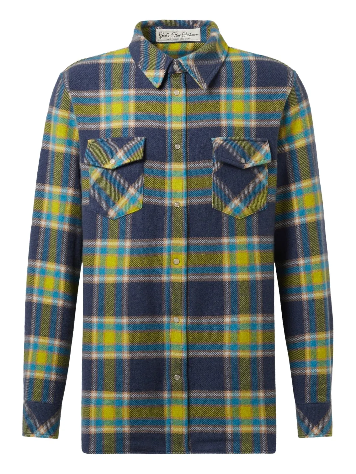 Explorer plaid cashmere shirt with quartz