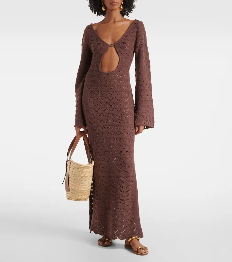 Bananhot Rey crochet cotton-blend maxi dress | Thumbnail 2