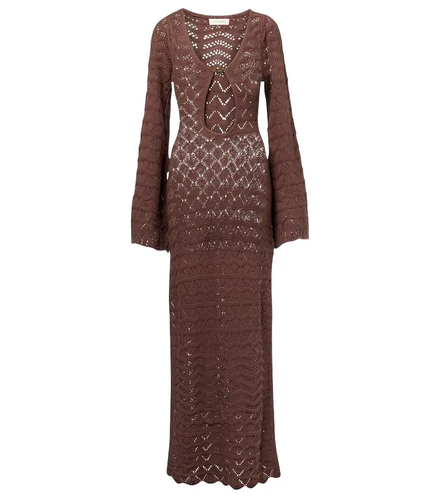 Bananhot Rey crochet cotton-blend maxi dress