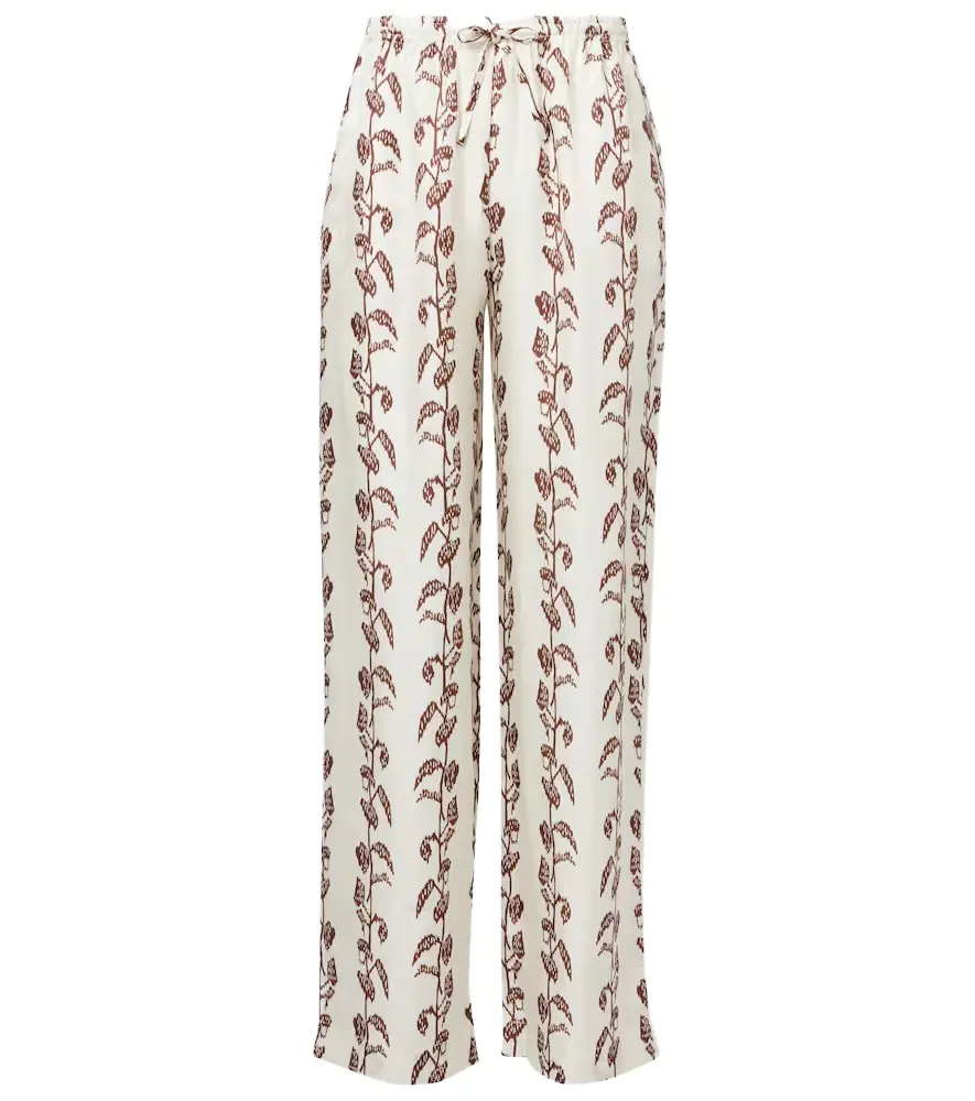 ASCENO Aurelia silk twill wide-leg pants | Image 1 ASCENO Aurelia silk twill wide-leg pants | Image 1