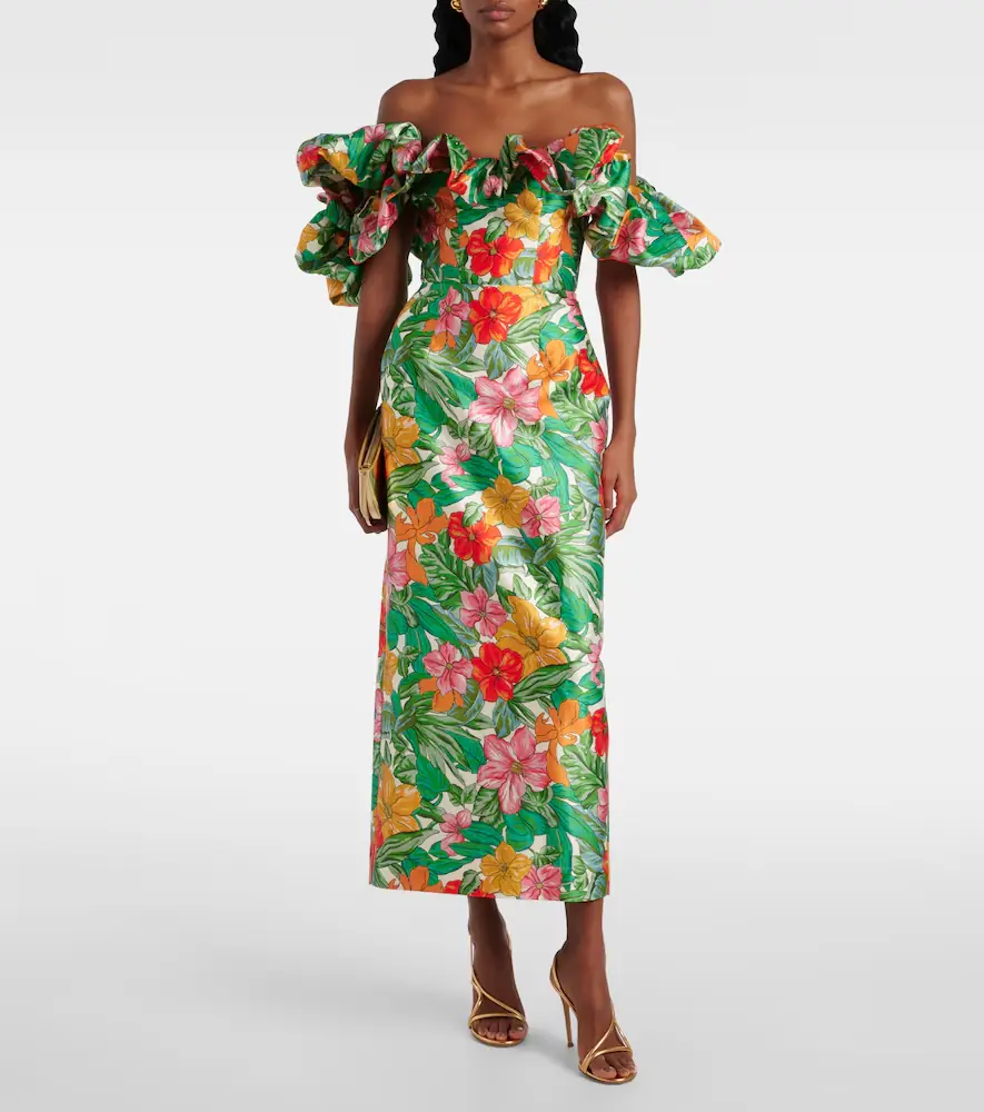 ALÉMAIS Alémais Printed off-shoulder maxi dress | Thumbnail 6