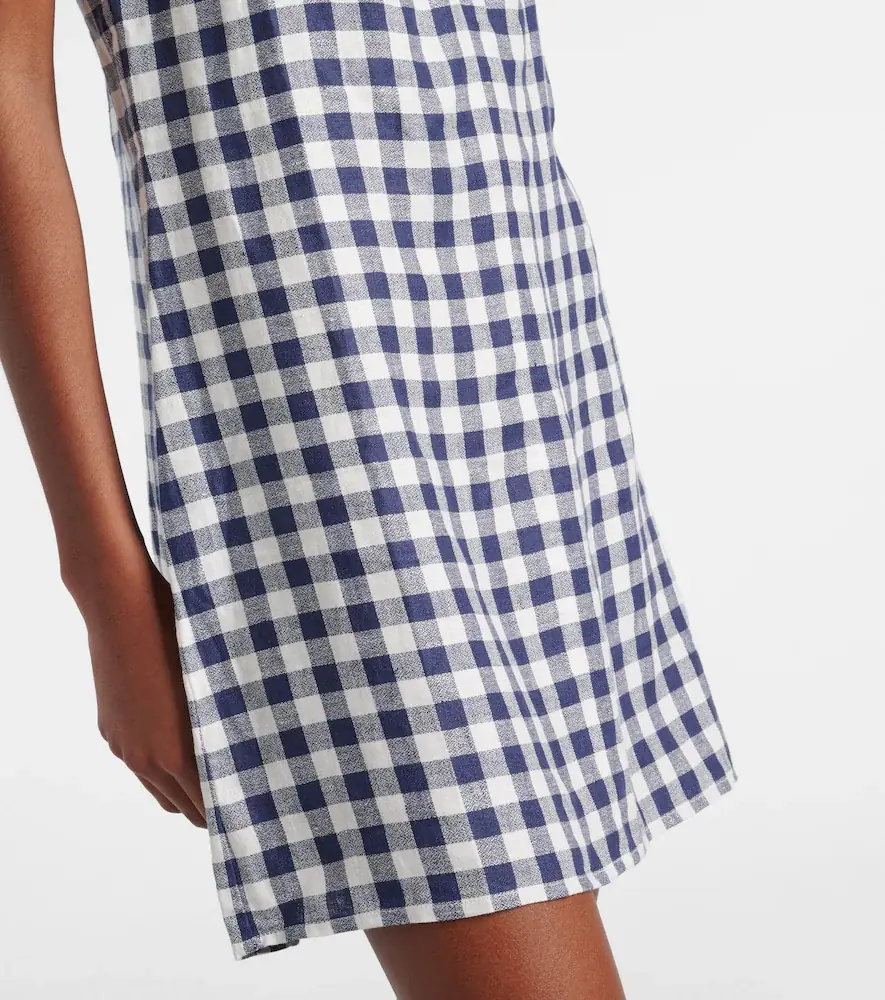 ASCENO Antiqua gingham linen minidress | Thumbnail 4
