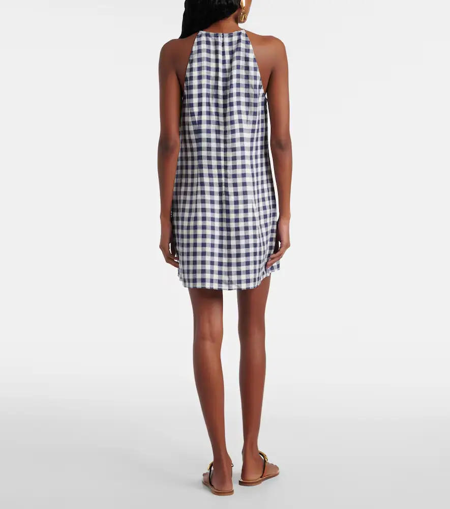 ASCENO Antiqua gingham linen minidress | Thumbnail 5