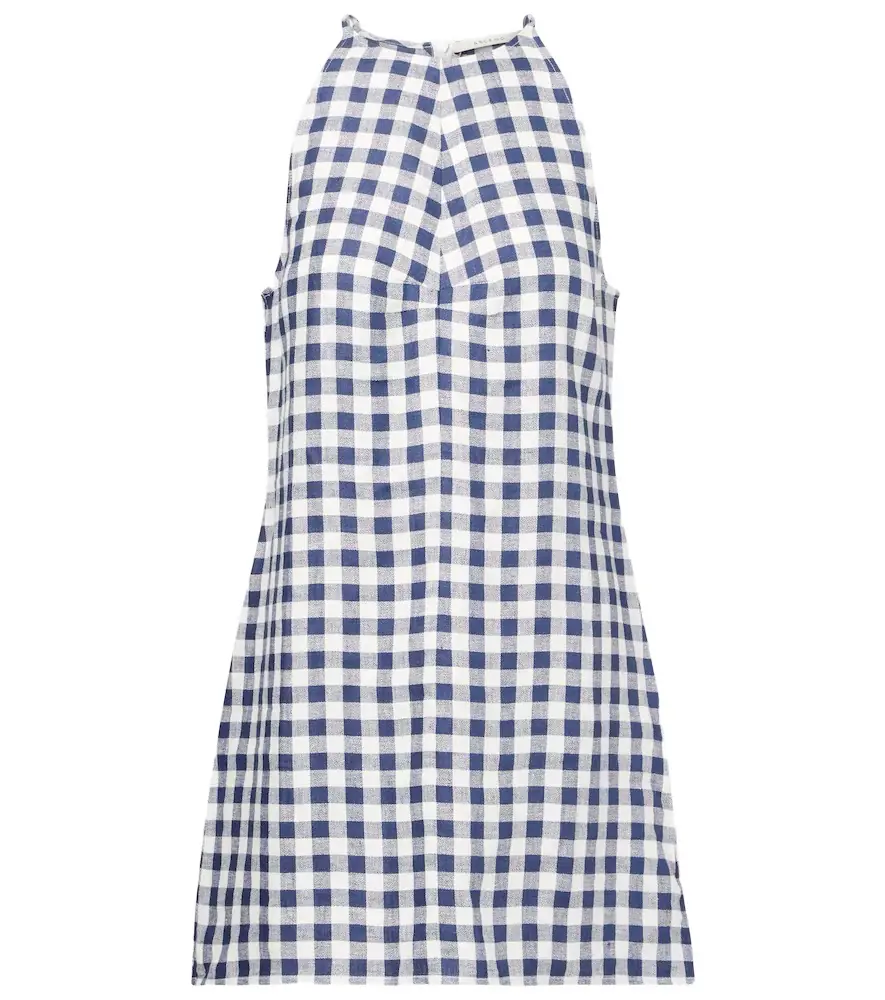 ASCENO Antiqua gingham linen minidress | Image 1 ASCENO Antiqua gingham linen minidress | Image 1