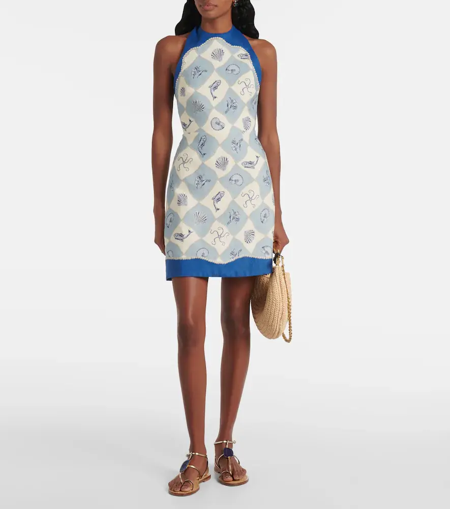 ALÉMAIS Alémais Pia printed linen minidress | Thumbnail 2