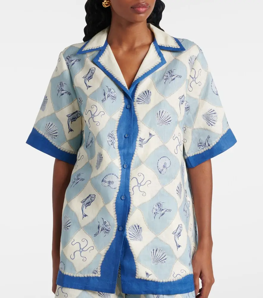 ALÉMAIS Alémais Pia printed linen shirt | Thumbnail 2