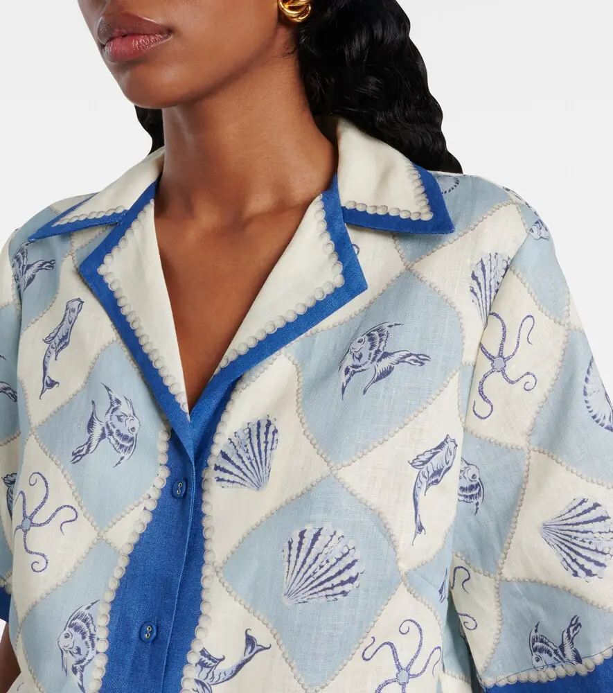ALÉMAIS Alémais Pia printed linen shirt | Thumbnail 3