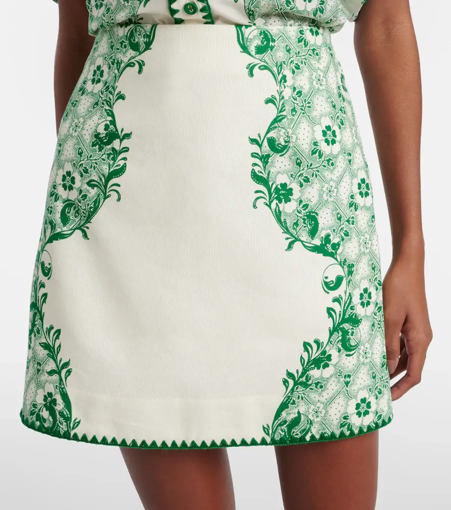 ALÉMAIS Alémais Olive printed linen and cotton miniskirt | Thumbnail 2 ALÉMAIS Alémais Olive printed linen and cotton miniskirt | Thumbnail 2