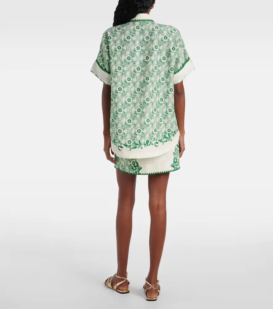 ALÉMAIS Alémais Olive printed cotton and silk shirt | Thumbnail 3 ALÉMAIS Alémais Olive printed cotton and silk shirt | Thumbnail 3