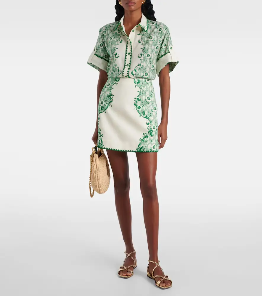 ALÉMAIS Alémais Olive printed cotton and silk shirt | Thumbnail 4 ALÉMAIS Alémais Olive printed cotton and silk shirt | Thumbnail 4