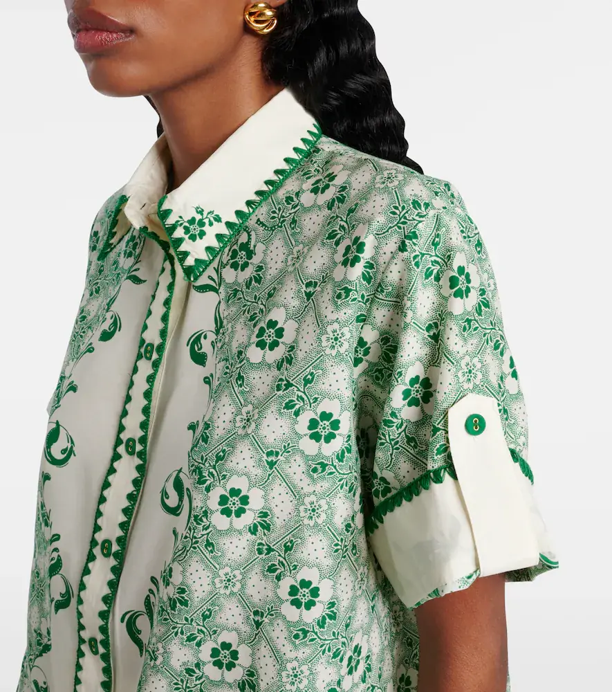 ALÉMAIS Alémais Olive printed cotton and silk shirt | Thumbnail 5 ALÉMAIS Alémais Olive printed cotton and silk shirt | Thumbnail 5