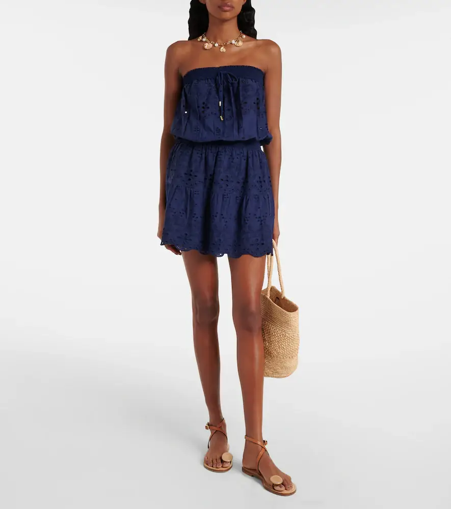 Melissa Odabash Colette cotton broderie anglaise minidress | Thumbnail 5