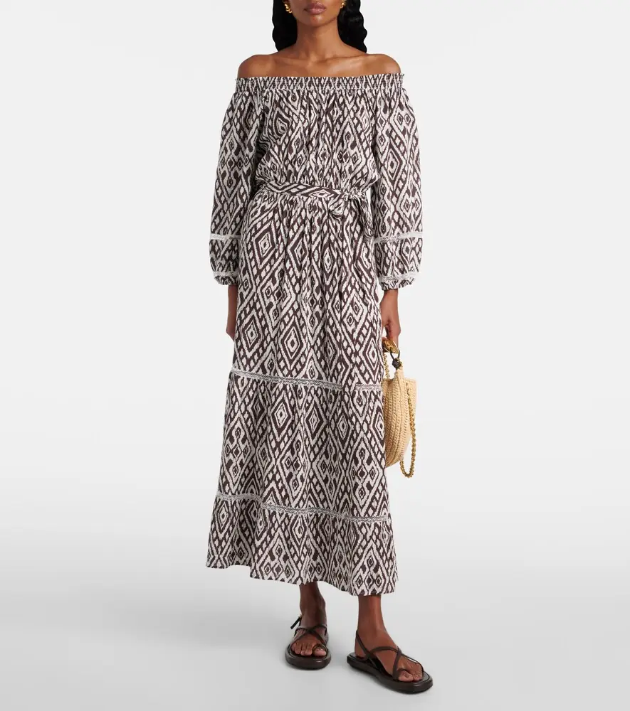 Melissa Odabash Eclipse gathered printed midi dress | Thumbnail 5
