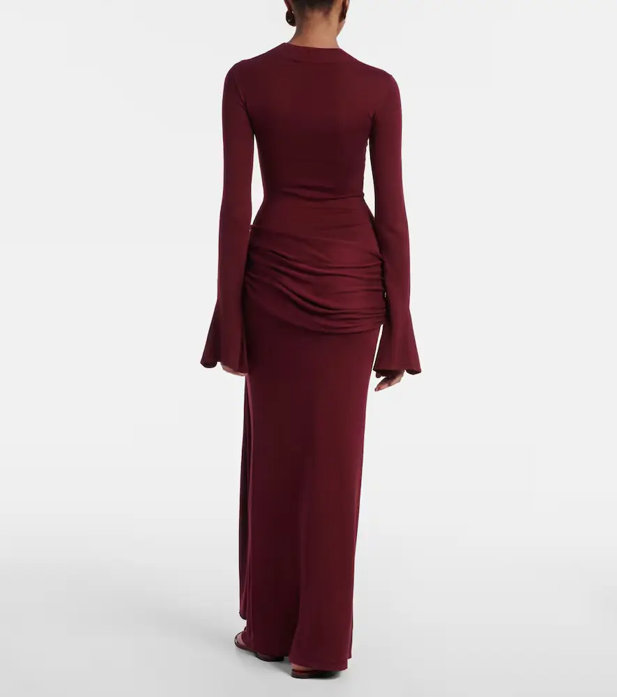 Aya Muse Draped silk-blend maxi dress | Thumbnail 2