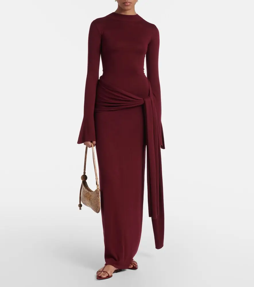 Aya Muse Draped silk-blend maxi dress | Thumbnail 4